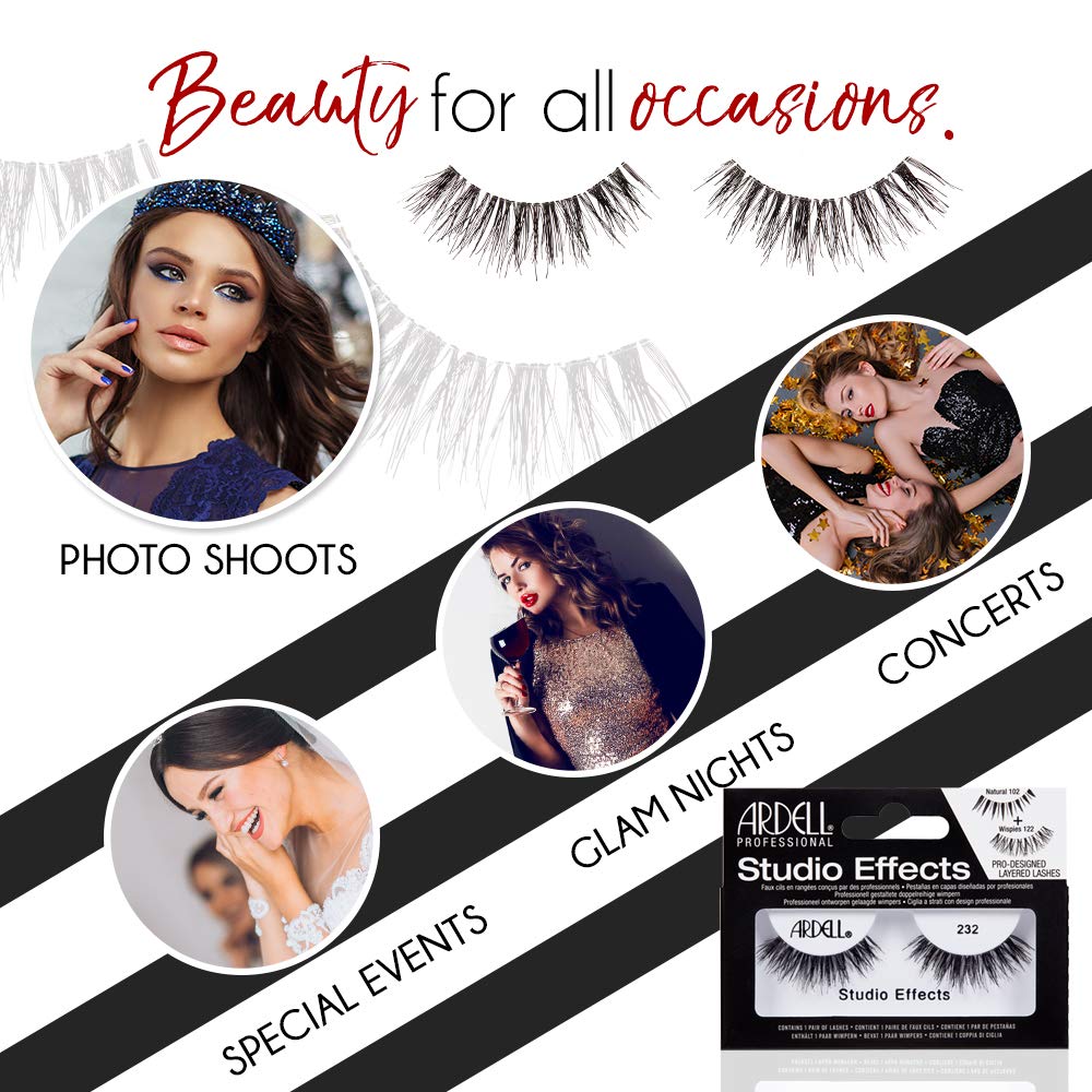 Ardell Studio Effects 232 four pack lashes offer reusable glam