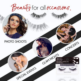 Ardell Studio Effects Demi Wispies flared feathered lashes on model showcase winged drama.