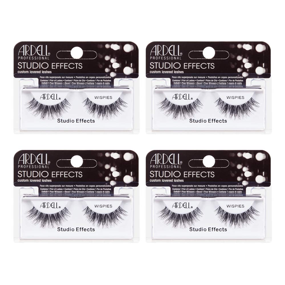 Ardell Studio Effects Wispies 4-pack on tray, ready to wear for instant glam