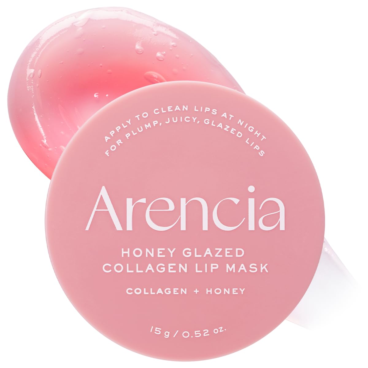 Arencia Honey Glazed Lip Mask jar demonstrates premium overnight hydration packaging.