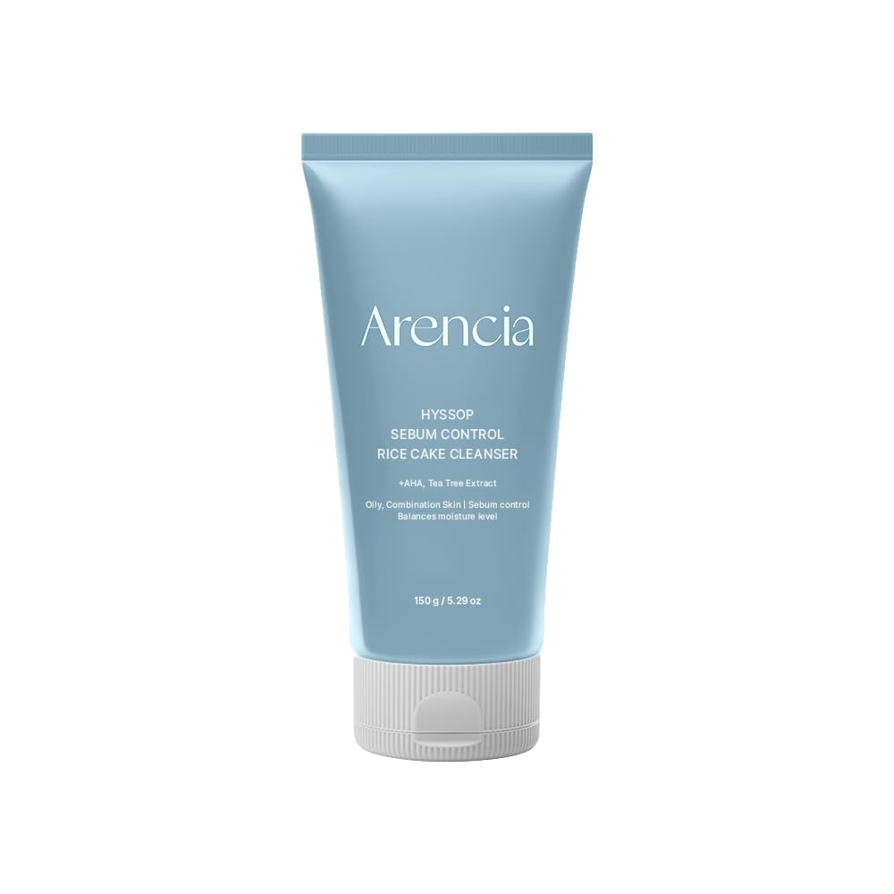ARENCIA Hyssop Sebum Cleanser bottle demonstrates a gentle daily cleanse for oily skin.