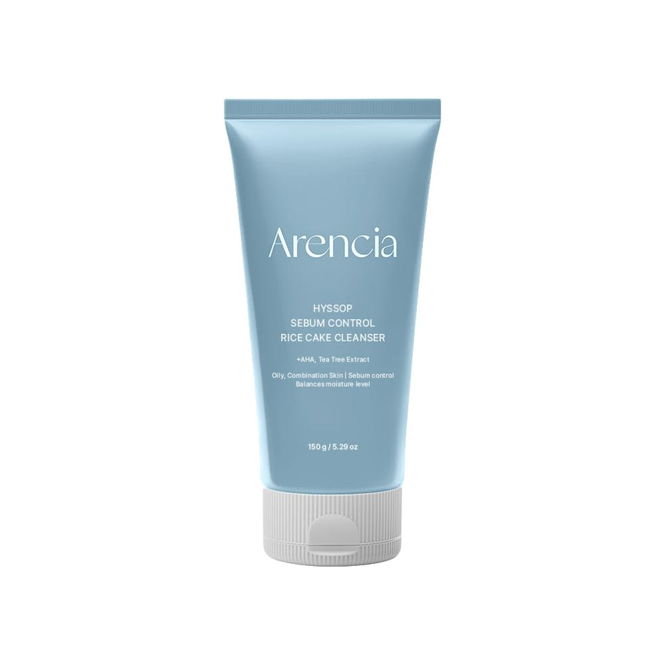 ARENCIA Hyssop Sebum Cleanser bottle demonstrates a gentle daily cleanse for oily skin.