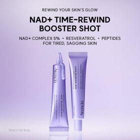 Arencia NAD+ Serum Booster Shot being absorbed for fast, lightweight hydration.