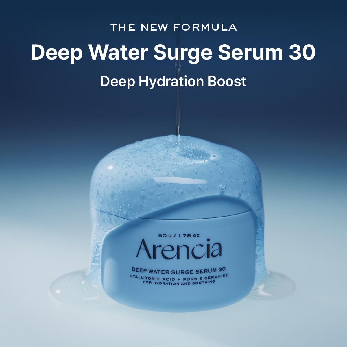 ARENCIA PDRN Intensive Hydration texture close-up shows lightweight, non-greasy feel