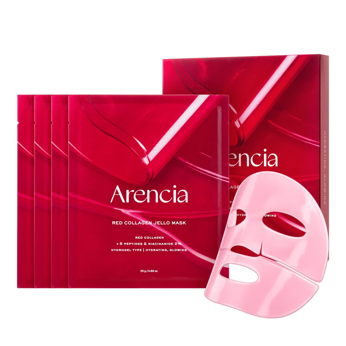 ARENCIA Red Collagen Jello Mask packaging for hydration
