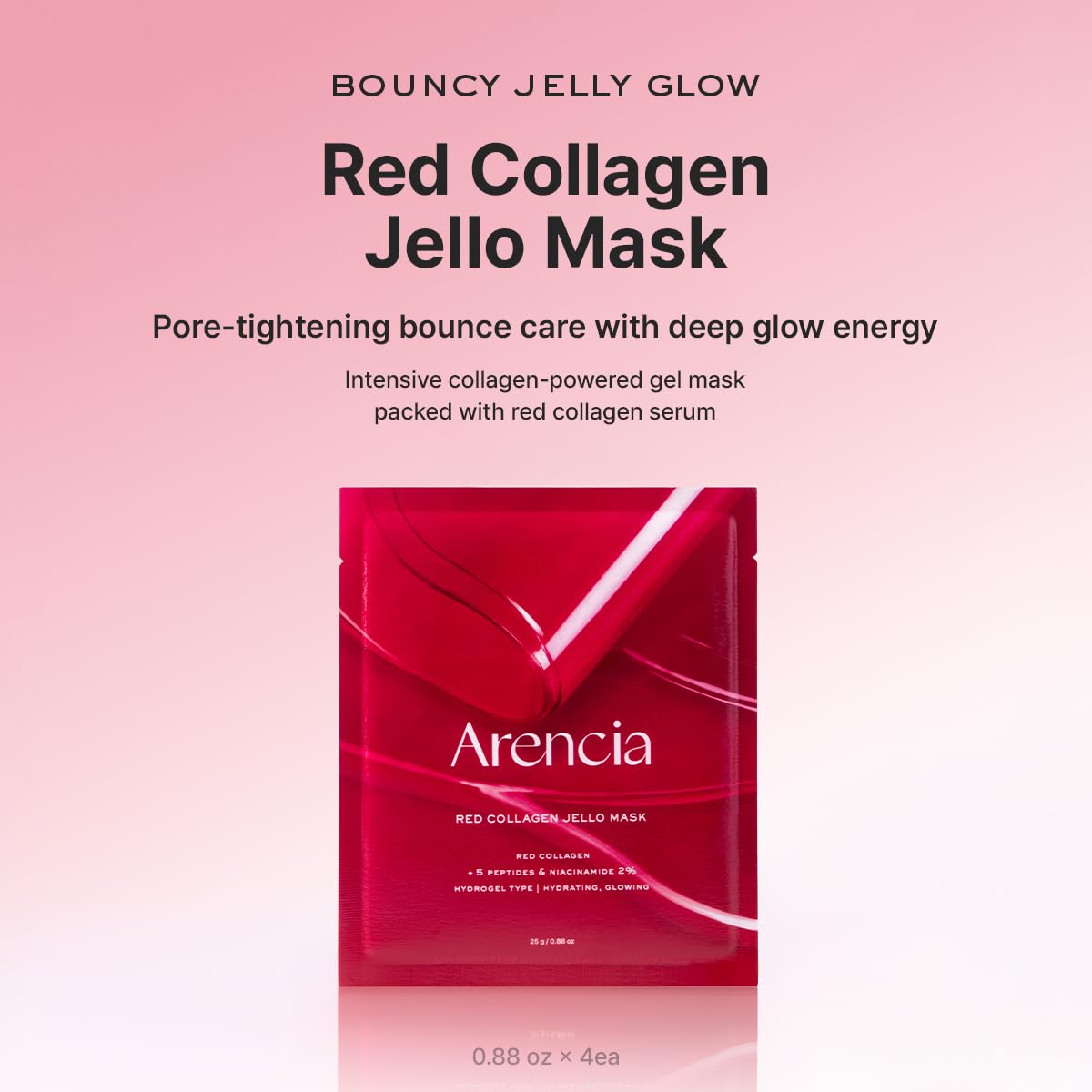 ARENCIA Red Collagen Jello Mask swatch showing texture