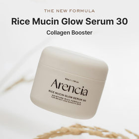 ARENCIA Rice Mucin Overnight Glow Serum packaging highlights premium, travel-friendly jar