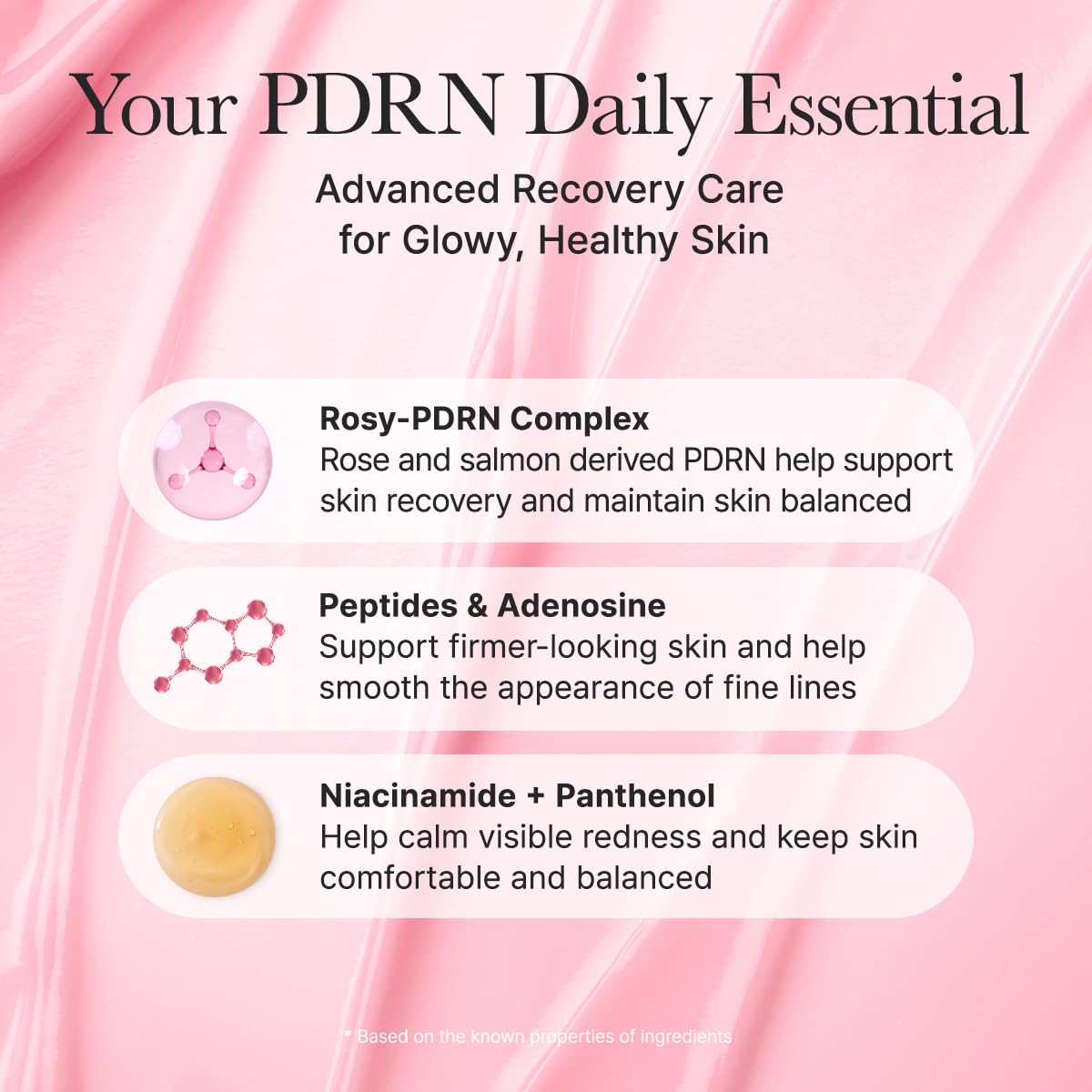 ARENCIA Panthenol shot reveals moisture support and skin-barrier comfort.