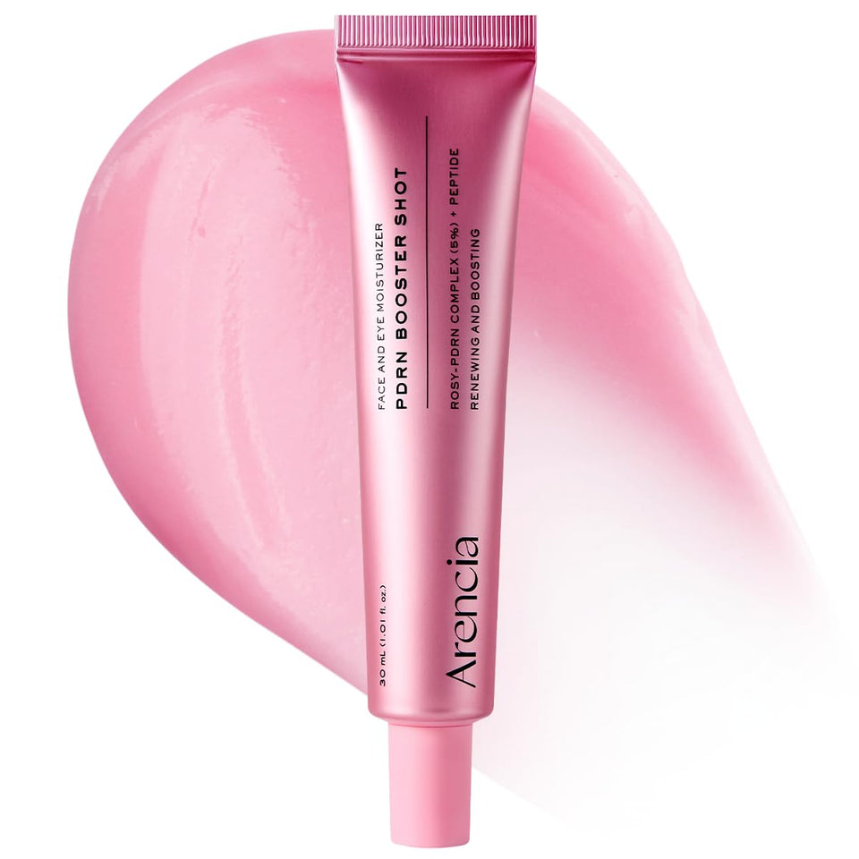ARENCIA PDRN serum bottle highlights lightweight, daily-use formula for a healthy glow.