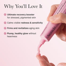 ARENCIA serum peptides and adenosine close-up suggests smoothing and fine-line benefits.