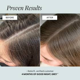 Arey Good Night Grey bottle with lavender fragrance offers soothing scalp care at night.