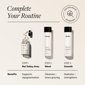 Arey Smooth Conditioner label emphasizes sulfate-free, cruelty-free, and color-safe benefits.
