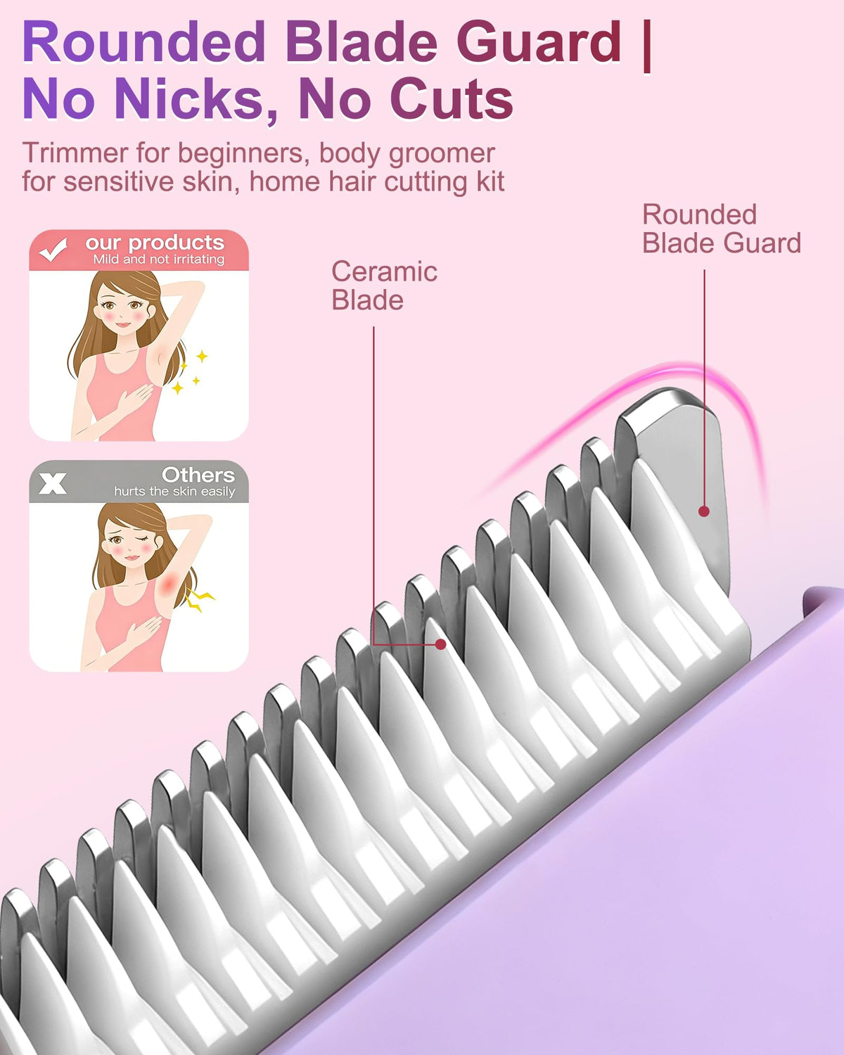 AREYZIN Bikini Trimmer with three combs for customizable length