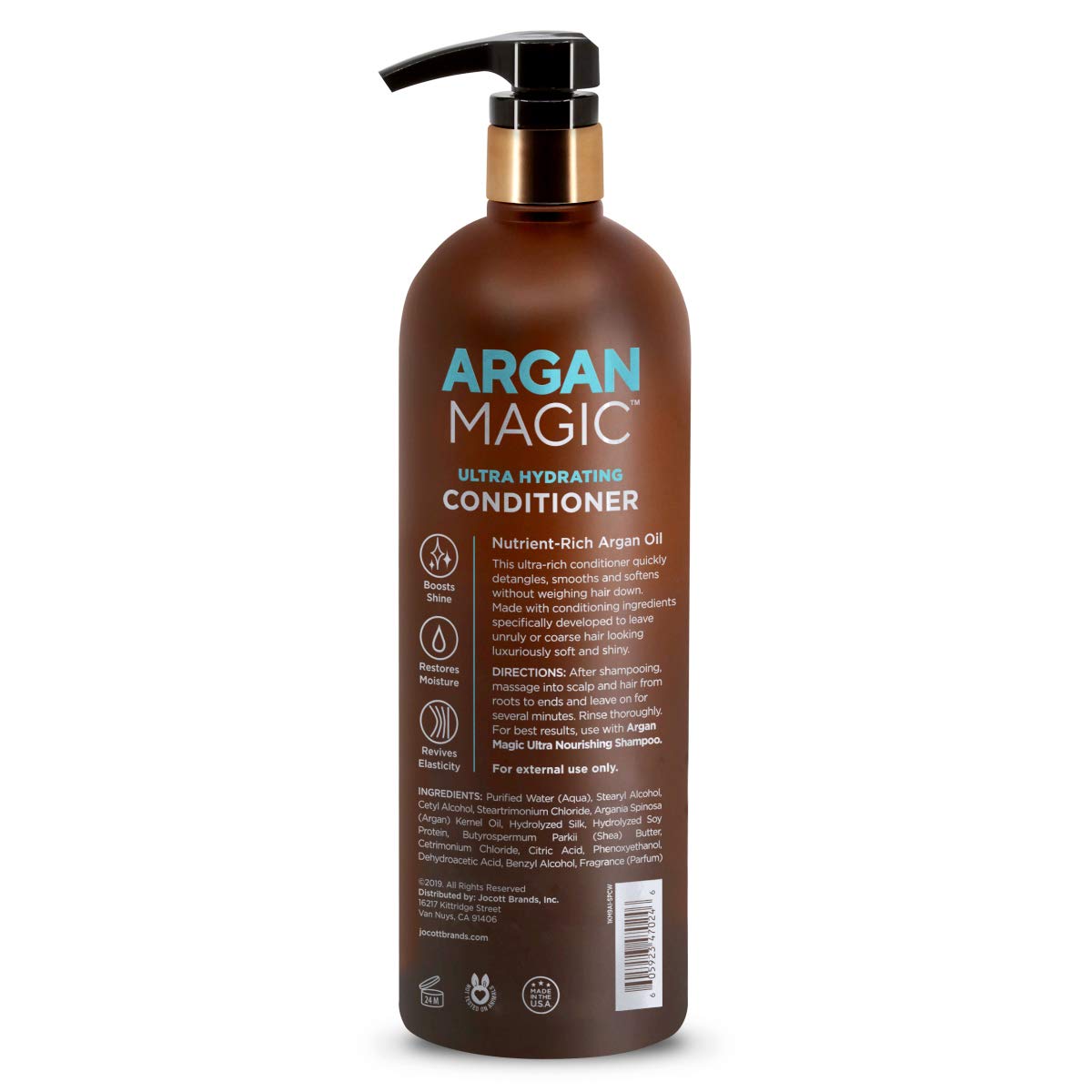 Argan Magic conditioner pump dispense enables easy, even application.