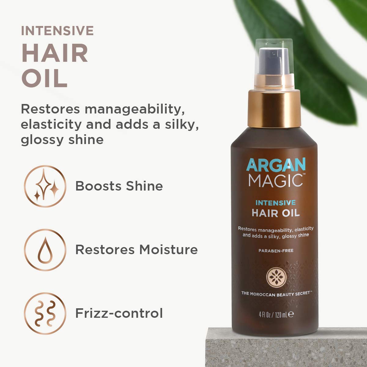 Argan Magic Intensive Hair Oil application on damp hair for manageability.