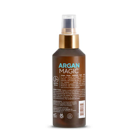 Argan Magic Intensive Hair Oil pour highlighting instant absorption and shine.