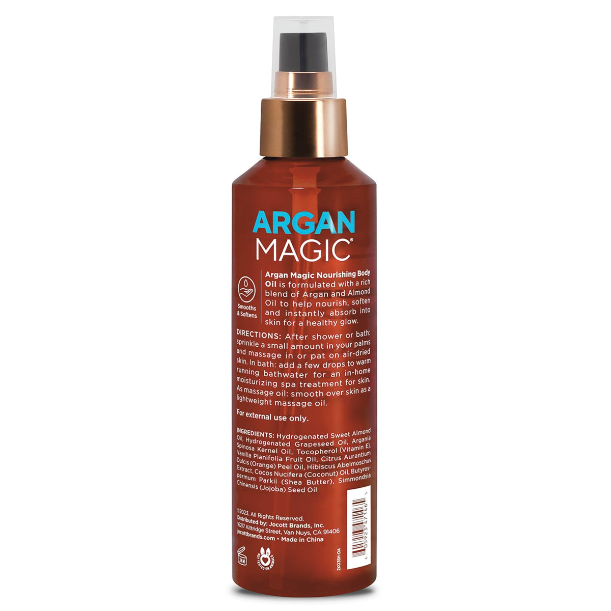 Argan Magic Nourishing Body Oil pour action shows light, fast-absorbing formula.