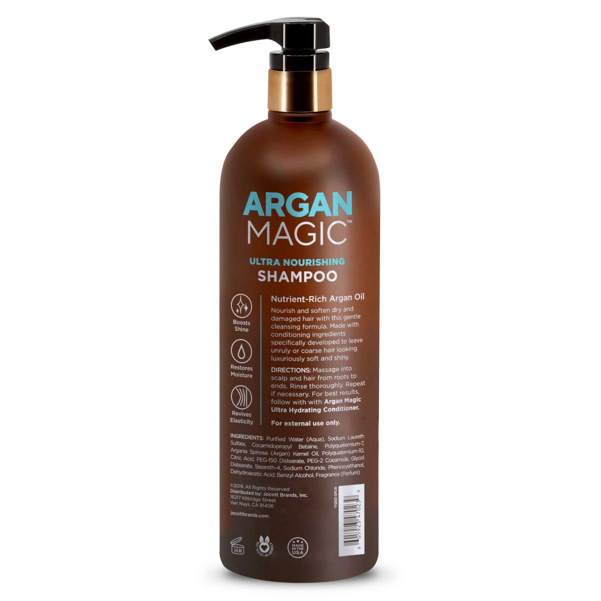 Argan Magic Ultra Nourishing Shampoo label-detail highlighting ingredients