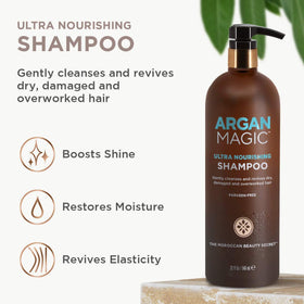 Argan Magic Ultra Nourishing Shampoo rich-cream-texture for premium cleansing