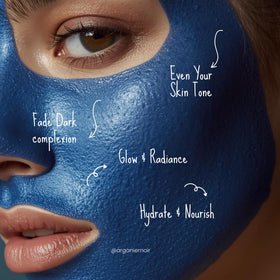 Arganier Noir Blue Nila face application demonstrates versatile skin treatment