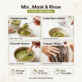 Argaviva Sidr paste on scalp, gentle massage for refreshing cleanse.