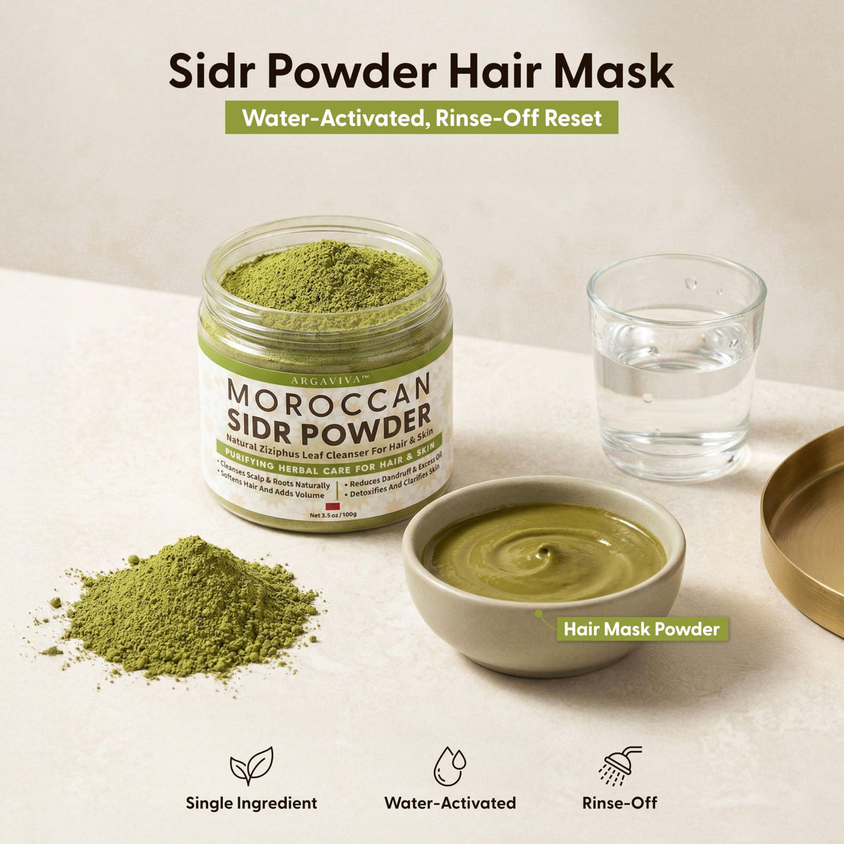 Argaviva Sidr leaves dried pack showing pure leaf source for natural cleansing.