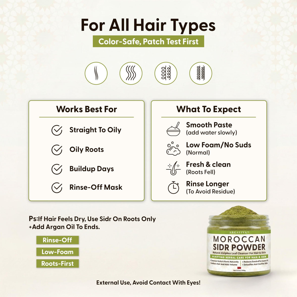 Argaviva Sidr powder can lead to softer, fuller-looking hair after use.