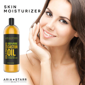 Texture close-up of golden Aria Starr Castor Oil