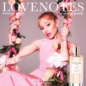 Ariana Grande Lovenotes Pink Woods packaging shows gift-ready presentation