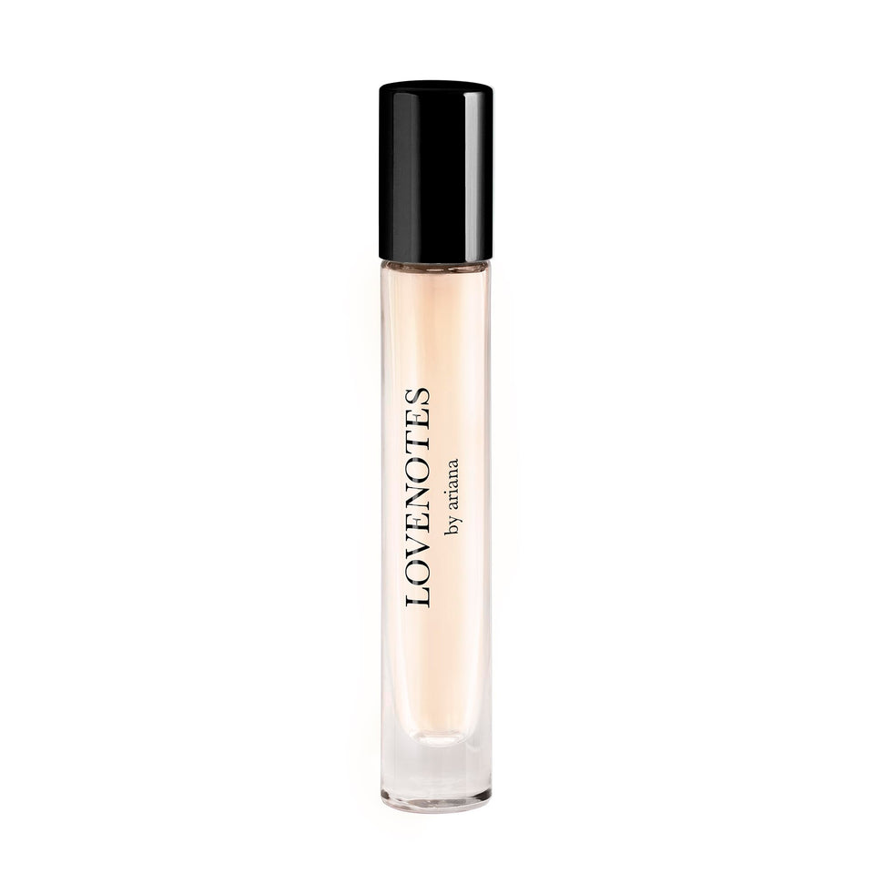 Ariana Grande Lovenotes Pink Woods travel spray for on-the-go freshness