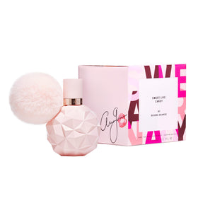 Ariana Grande Sweet Like Candy bottle with plush pom-pom adds a playful touch.