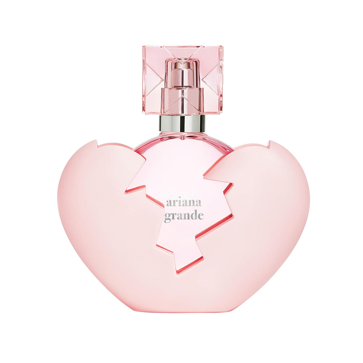 A Ariana Grande Thank U Next bottle front with pink design, ideal for confident day-to-night wear.