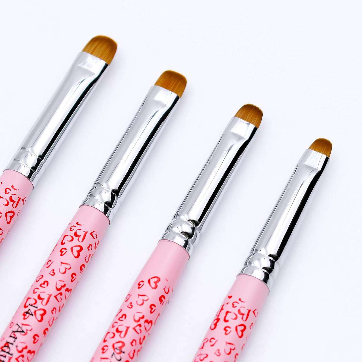 Aridito french clean-up brush with pink heart handle for precise edge cleanup.