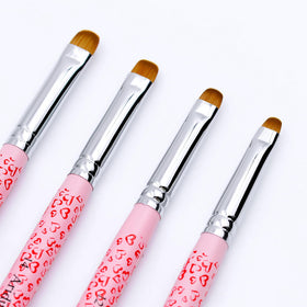 Aridito french clean-up brush with pink heart handle for precise edge cleanup.