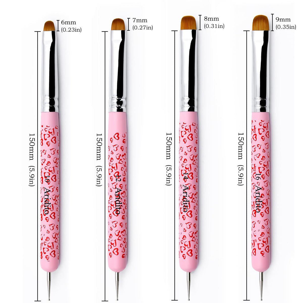 Aridito pink heart handle dotting pen ready for detailed dot work.
