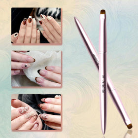 Aridito pink metal brush with soft bristles for delicate nail work.