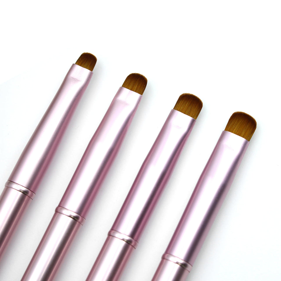 Aridito pink metal French nail brush with ergonomic handle for precise filing and cleanup.
