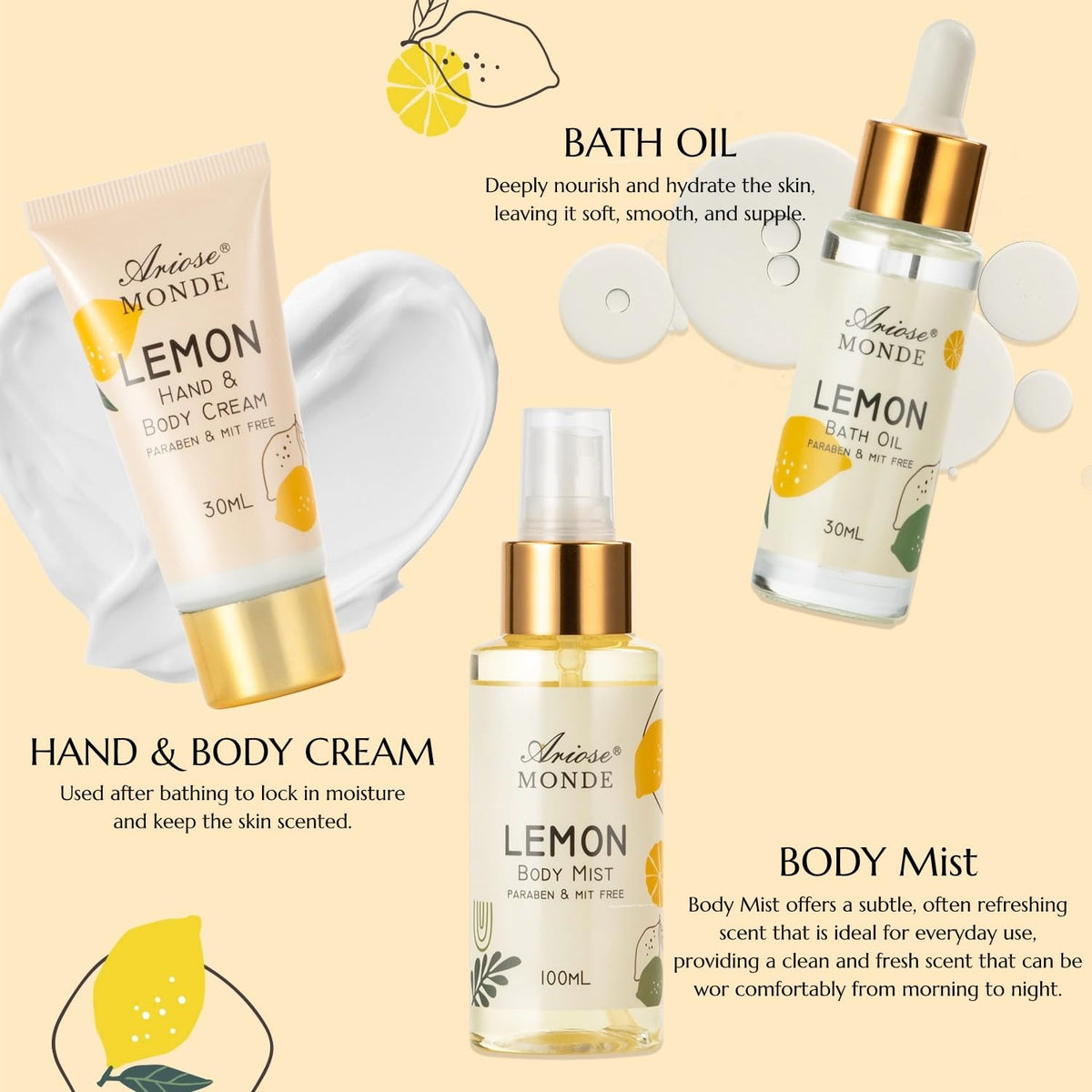 ArioseMonde lemon soap cleanses with fresh citrus scent.