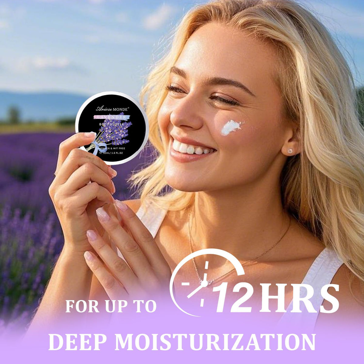 ArioseMonde lavender bath salt tub, mineral-rich soak for calm evenings.