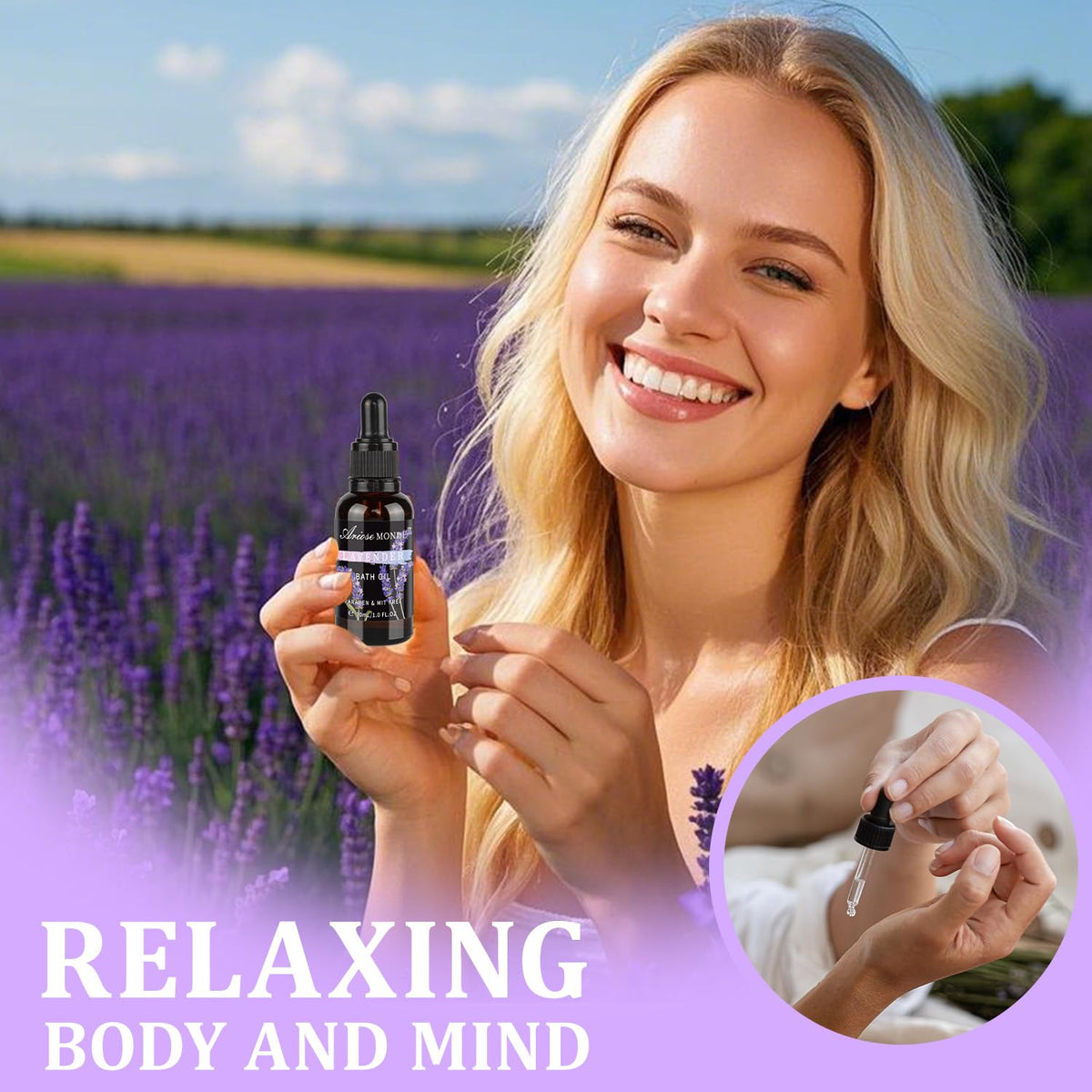 ArioseMonde lavender body butter jar, deep hydration for dry skin.