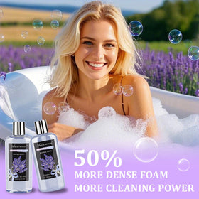ArioseMonde lavender bubble bath bottle, creamy lather for a soothing soak.