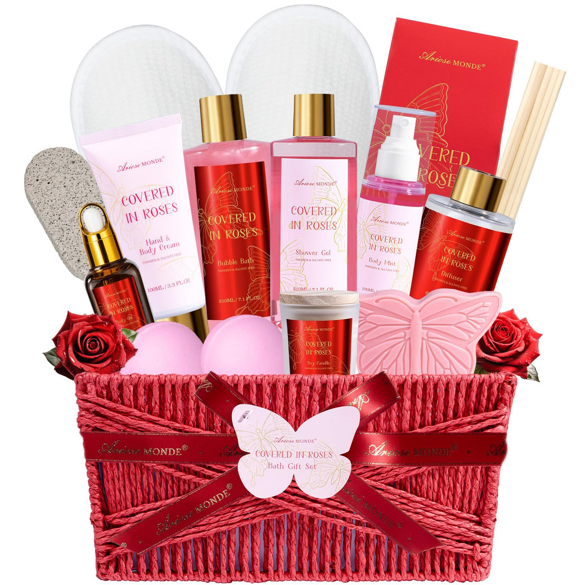 ArioseMonde Mothers Day Gift Set basket for her, luxury spa experience.