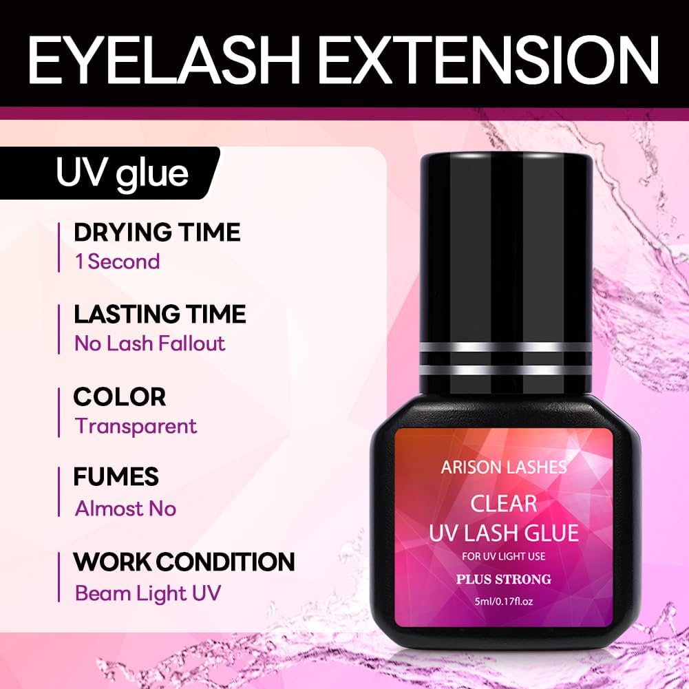 ARISON LASHES UV glue comes in a 5ml bottle.