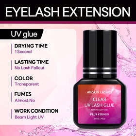 ARISON LASHES UV glue comes in a 5ml bottle.