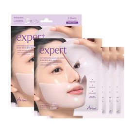 Ariul Expert Peptide Collagen Gel Mask packaging for a four-sheet set, easy home care.