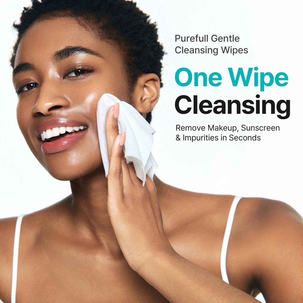 Ariul Purefull Gentle Cleansing Wipes pack back, mild formula for daily cleansing.
