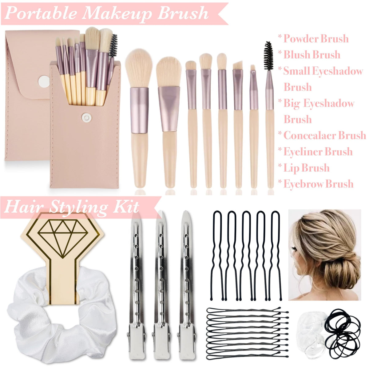 ARK Survivor Bianca Luxe foldable hair brush – handy mirror for quick styling
