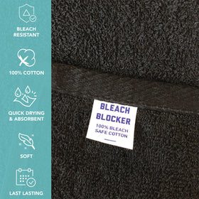 Close-up weave of Arkwright towels highlights soft cotton texture and color-fast finish.