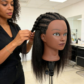 ARLEFENNI dense real-hair mannequin for natural styling feel