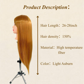 ARLEFENNI mannequin head with stand provides stable practice.